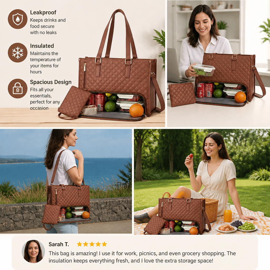 All-in-One Women’s Handbag with Integrated Cooler