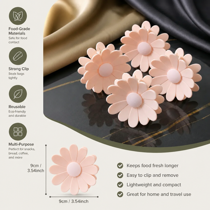Flower Bag Sealing Clip – For Snacks & Food Storage (4-Pack)