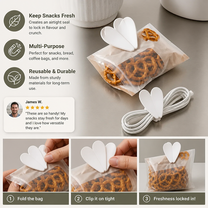 Flower Bag Sealing Clip – For Snacks & Food Storage (4-Pack)