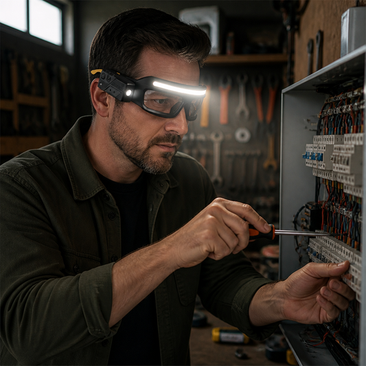 Rechargeable LED Headlamp with Motion Sensor – USB-C Work Light for Professionals