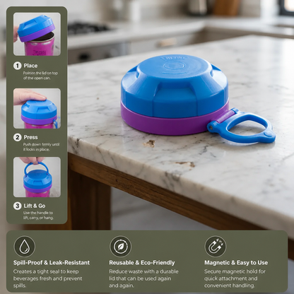 Magnetic Can Lids – Reusable Spill-Proof Covers for All Cans
