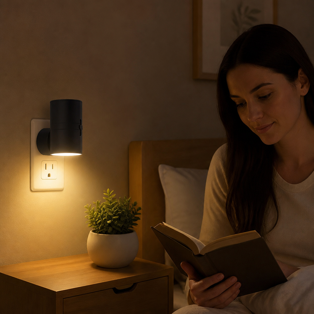 LED Plug-in Night Light – Dimmable with Light Sensor for a Cozy Home