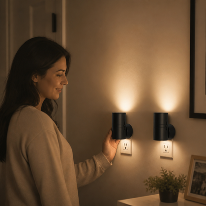 LED Plug-in Night Light – Dimmable with Light Sensor for a Cozy Home