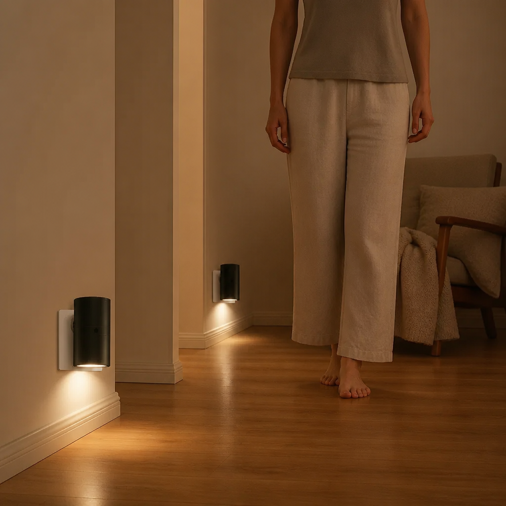 LED Plug-in Night Light – Dimmable with Light Sensor for a Cozy Home