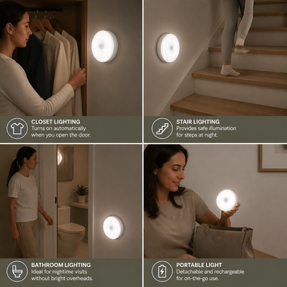 Rechargeable LED Sensor Light (4-Pack) – Magnetic and Automatic for Versatile Use