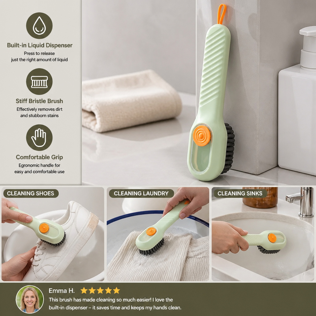 Multifunctional Cleaning Brush – With Integrated Liquid Dispenser for Versatile Applications