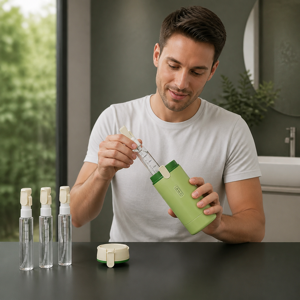 4-in-1 Travel Container – Leakproof Bottle for Shampoo, Body Wash & Cosmetics