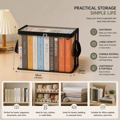 Transparent Storage Box (2 pieces) – Foldable Organizer Against Dust & Clutter