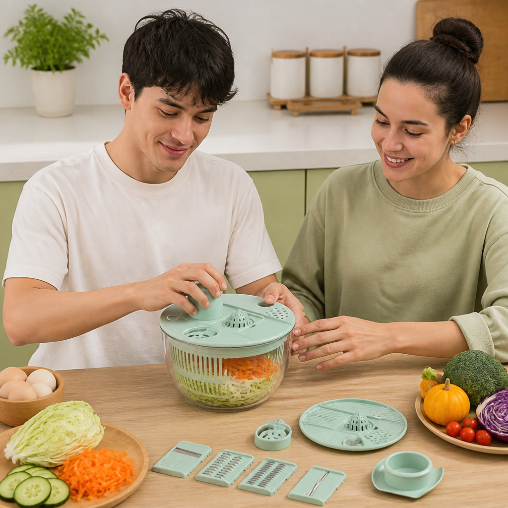 9-in-1 Manual Spinner & Slicer Vegetable and Salad Prep Set