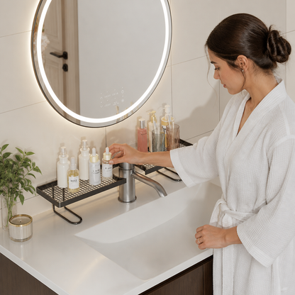No-Drill Moisture-Resistant Bathroom Countertop Organizer Shelf