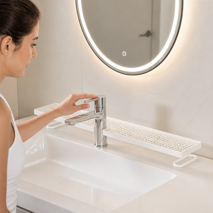 No-Drill Moisture-Resistant Bathroom Countertop Organizer Shelf