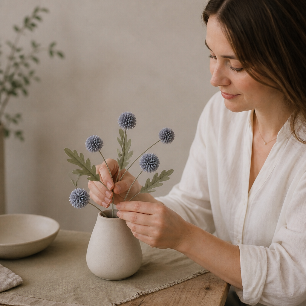 Artificial Mum & Eucalyptus Floral Arrangement
