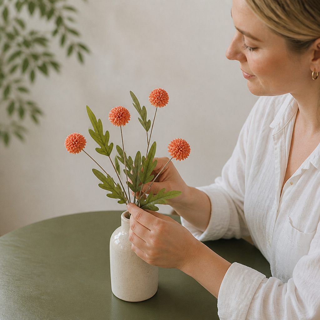 Artificial Mum & Eucalyptus Floral Arrangement
