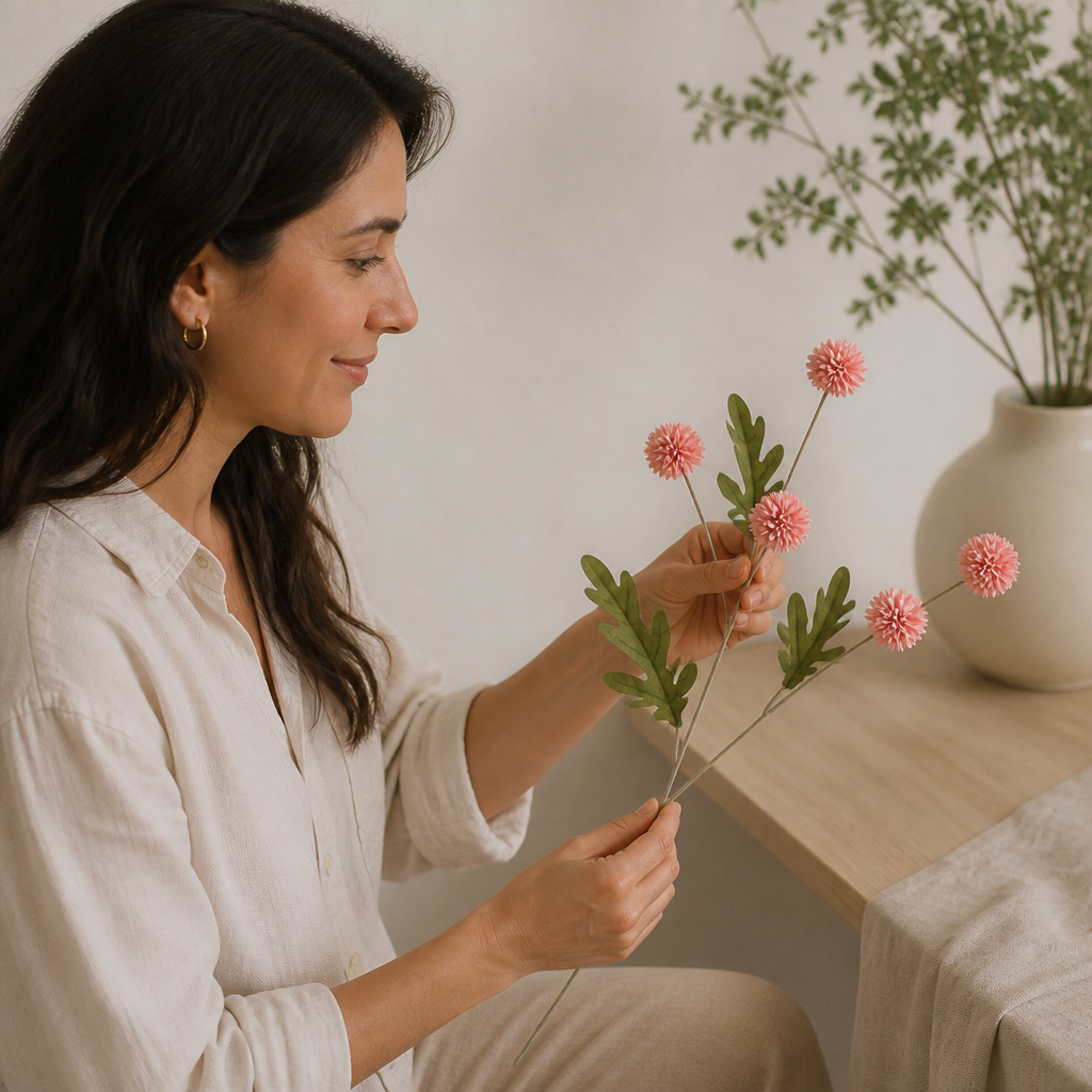 Artificial Mum & Eucalyptus Floral Arrangement