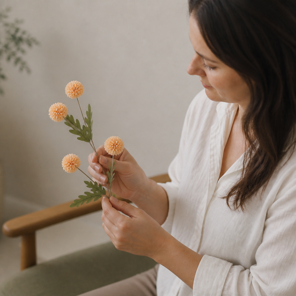 Artificial Mum & Eucalyptus Floral Arrangement