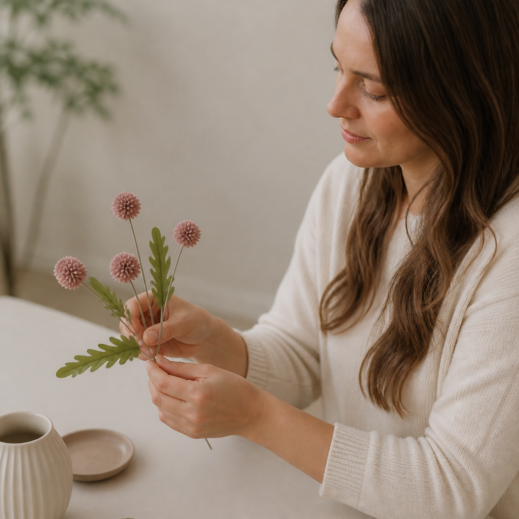 Artificial Mum & Eucalyptus Floral Arrangement