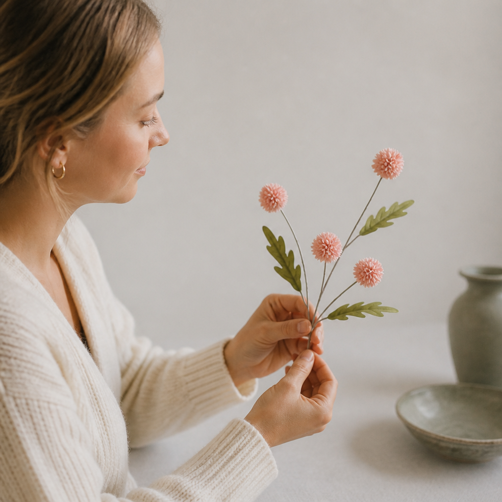 Artificial Mum & Eucalyptus Floral Arrangement