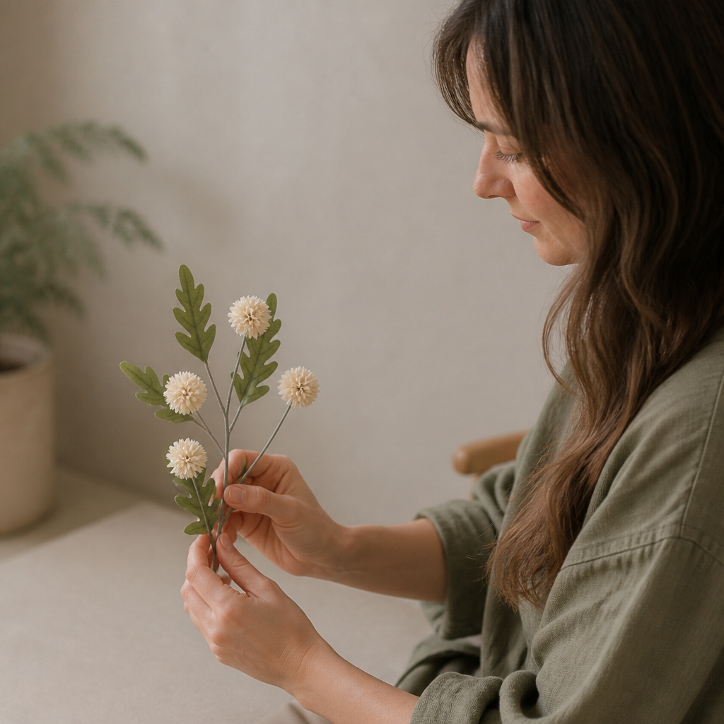 Artificial Mum & Eucalyptus Floral Arrangement
