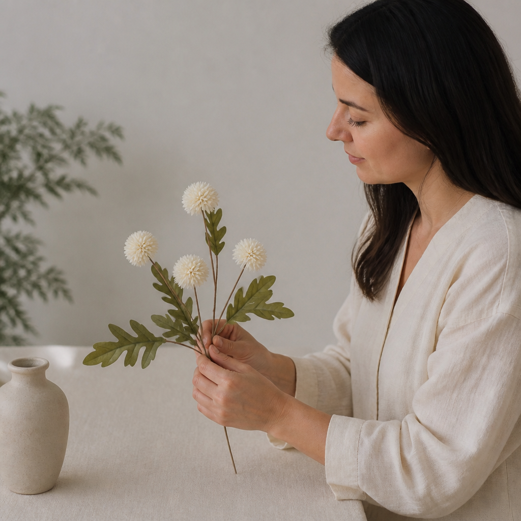 Artificial Mum & Eucalyptus Floral Arrangement