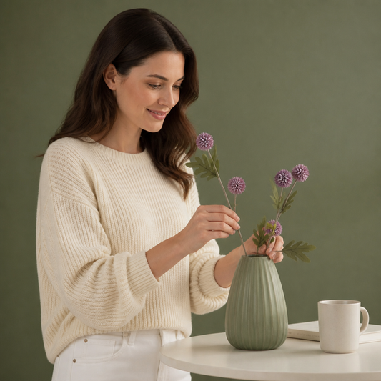 Artificial Mum & Eucalyptus Floral Arrangement