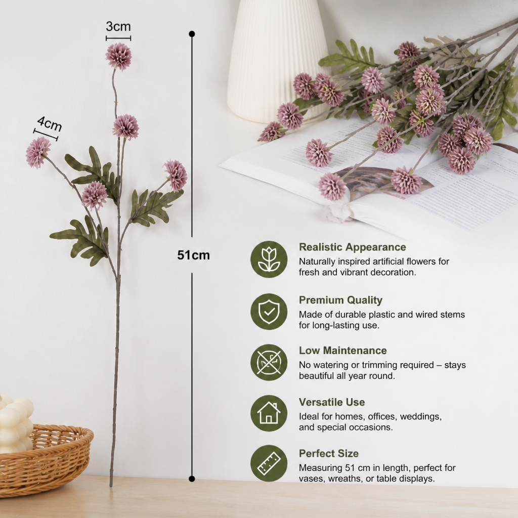 Artificial Mum & Eucalyptus Floral Arrangement
