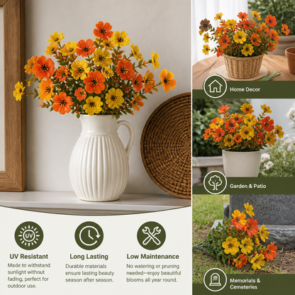 UV-Resistant Artificial Fall Flower Bouquet Set