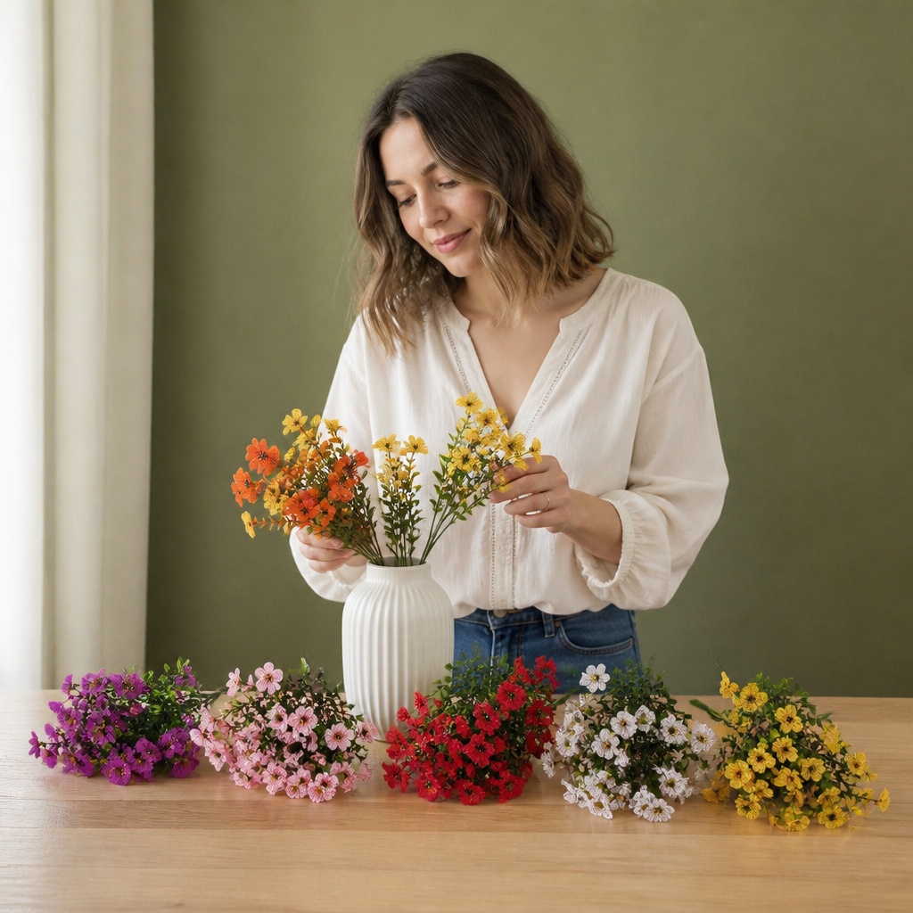 UV-Resistant Artificial Fall Flower Bouquet Set