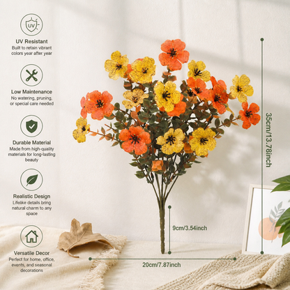 UV-Resistant Artificial Fall Flower Bouquet Set