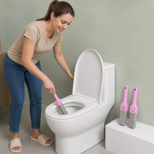 Extra-Long Handle Pumice Stone Toilet Cleaner for Limescale & Stubborn Stains