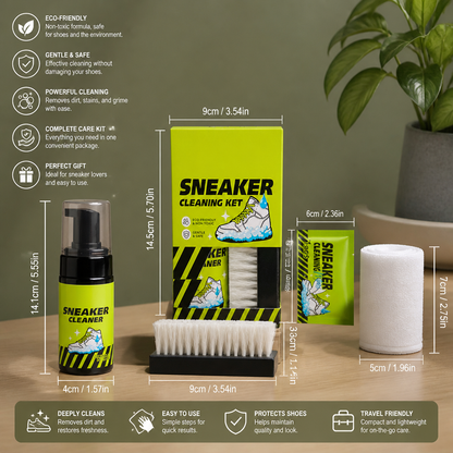 All-in-One Shoe Cleaning & Care Kit with Brushes, Dry Cleaner & Stain-Removal Wipes