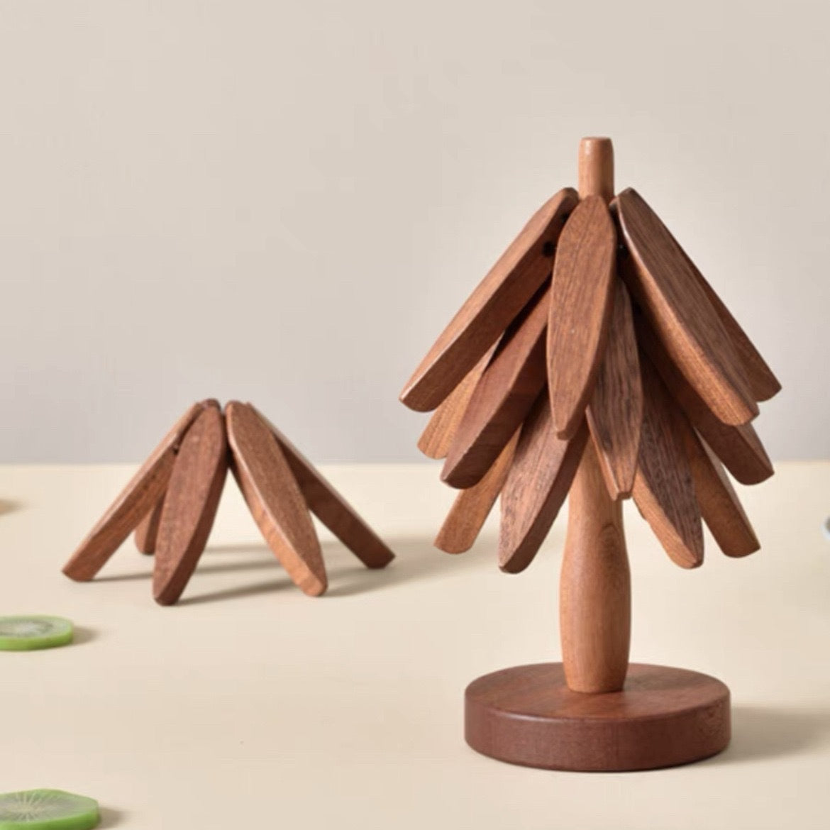 Elegant Tree Coasters In Wood Look