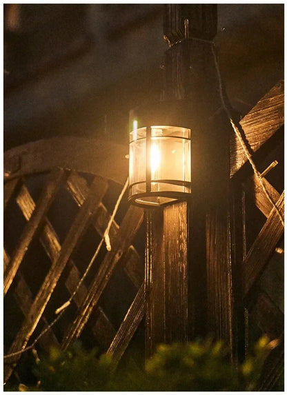 Outdoor Wall Light With Glass And Grille - Led Garden Lighting  Weatherproof For Patio Balcony