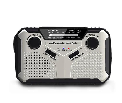Emergency Radio With Crank & Solar - Portable Dynamo Radio With Power Bank & LED Torch