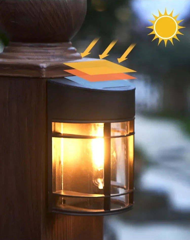 Outdoor Wall Light With Glass And Grille - Led Garden Lighting  Weatherproof For Patio Balcony