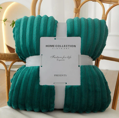 Wide Striped Flannel Fleece Blanket