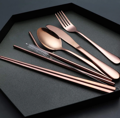 Compact Stainless Steel Cutlery Set For On The Go