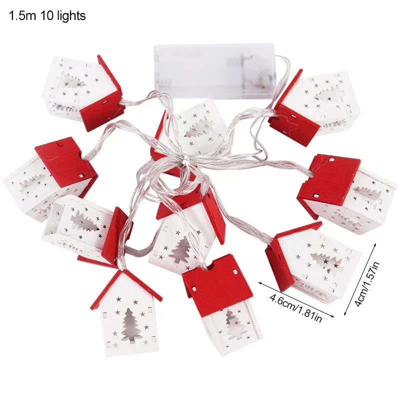 Wooden Christmas Houses with Led Lighting for Festive Decorations