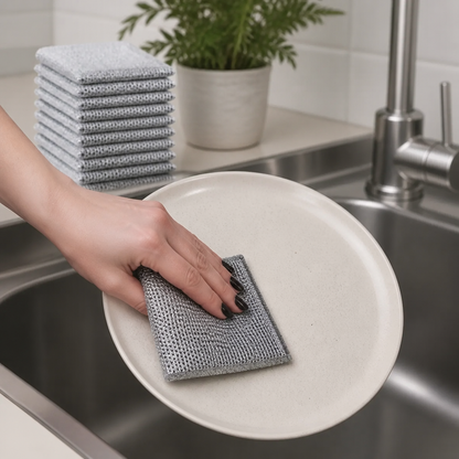 Reusable Non-Scratch Wire Dishcloths for Multipurpose Kitchen Cleaning