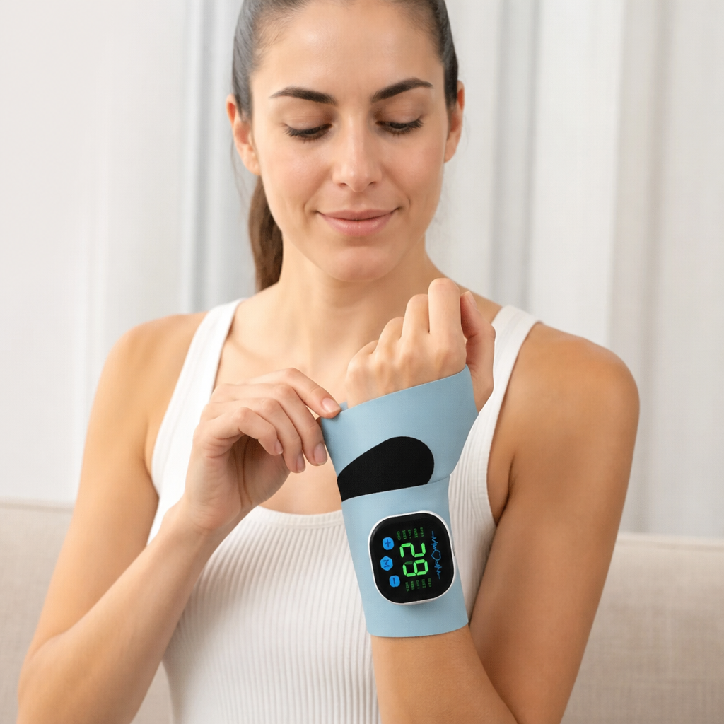 EMS Hand & Wrist Massager with 10 Modes for Pain Relief