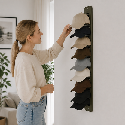 Wall-Mounted Hat Organizer – Holds Up to 20 Caps