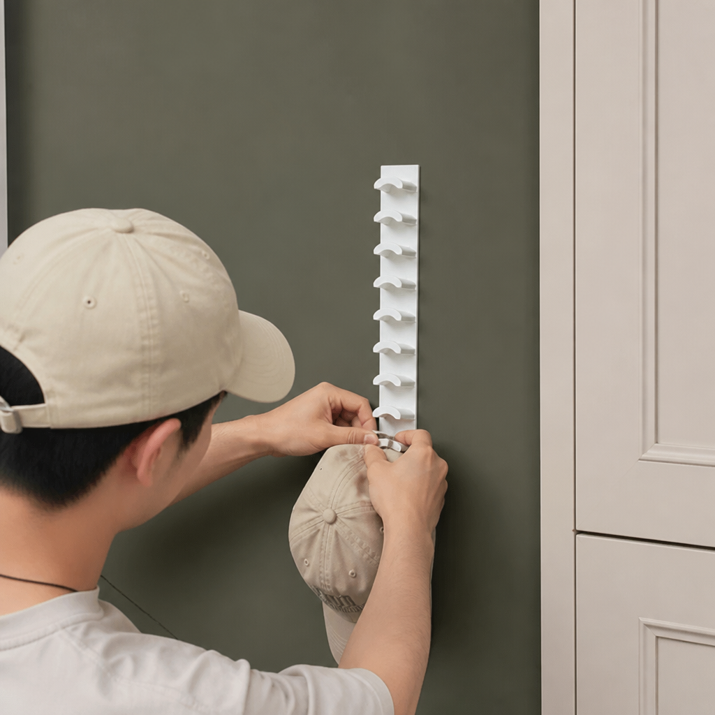 Wall-Mounted Hat Organizer – Holds Up to 20 Caps