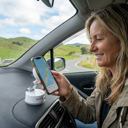 Magnetic Phone Holder with Vacuum Suction Cup – Foldable & Double-Sided, Universal for All Smartphones