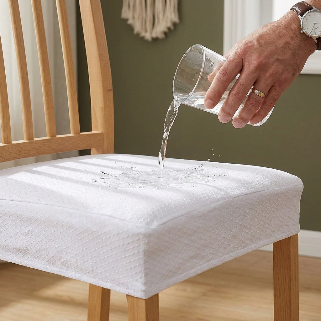 Waterproof Jacquard Chair Cushion Cover – Non-Slip & Easy Care