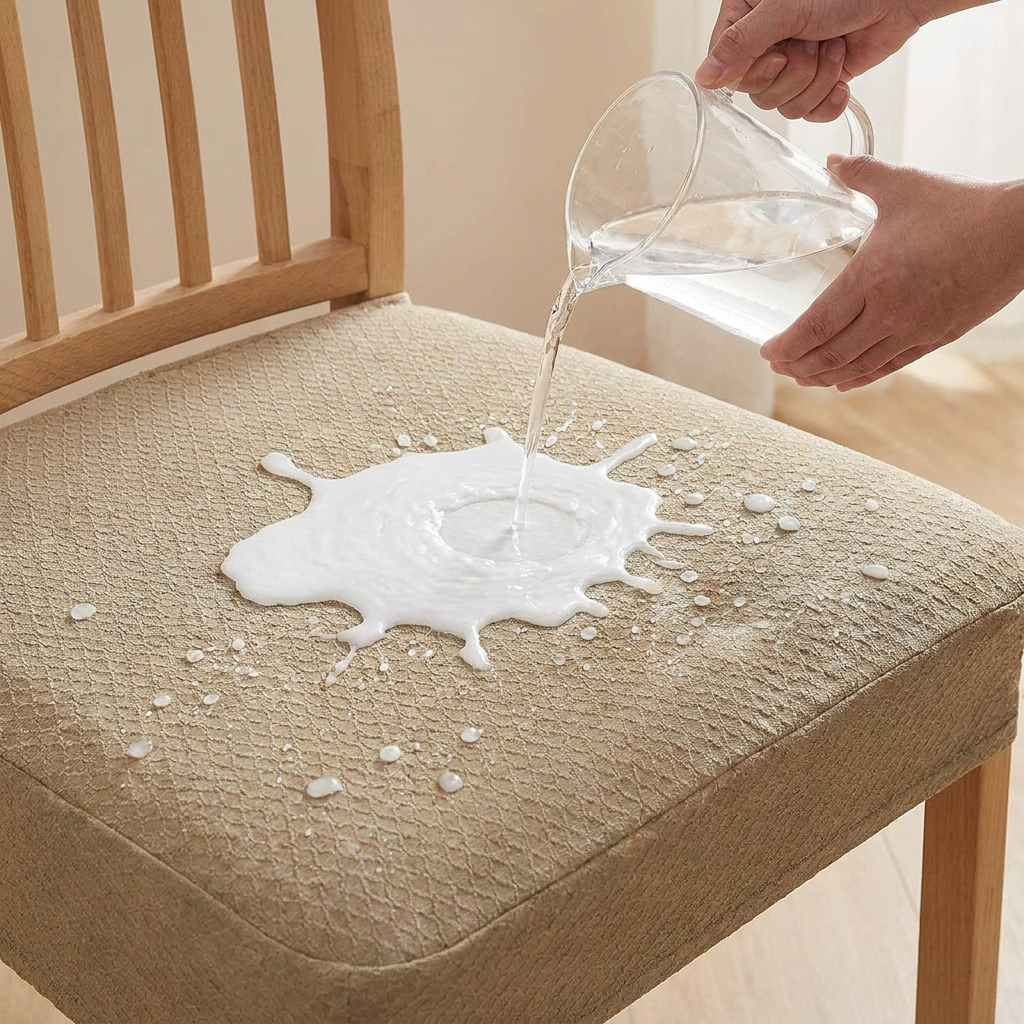Waterproof Jacquard Chair Cushion Cover – Non-Slip & Easy Care