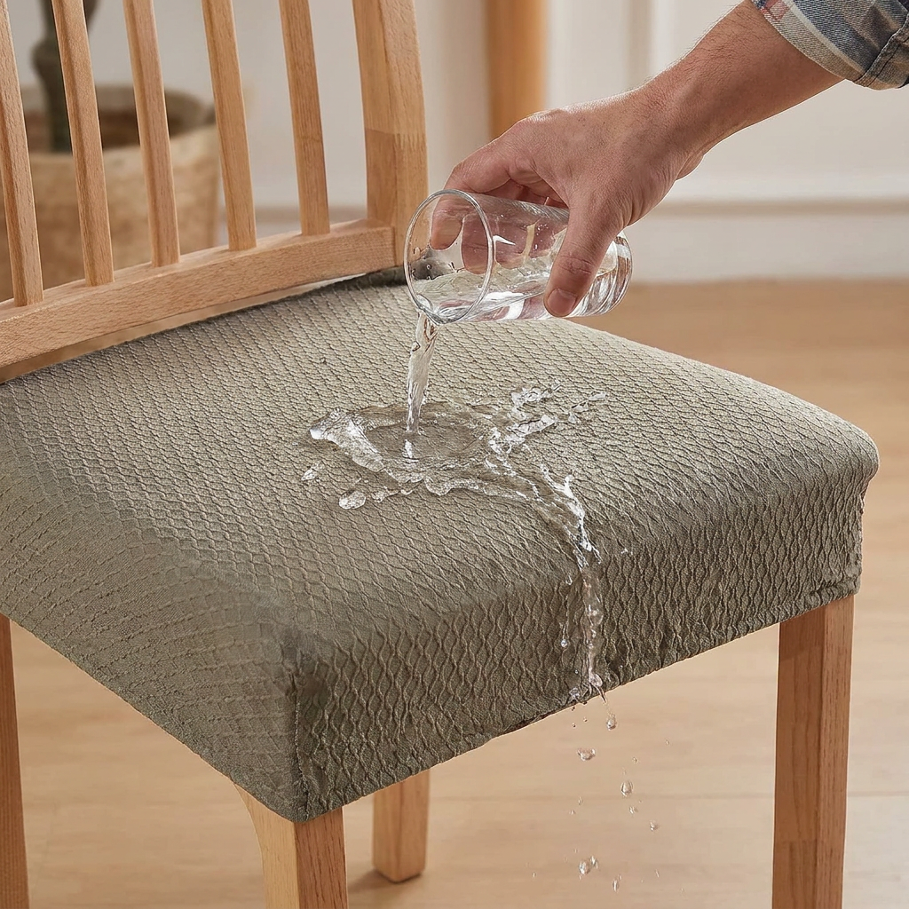 Waterproof Jacquard Chair Cushion Cover – Non-Slip & Easy Care