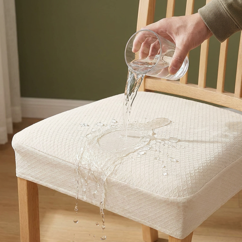 Waterproof Jacquard Chair Cushion Cover – Non-Slip & Easy Care