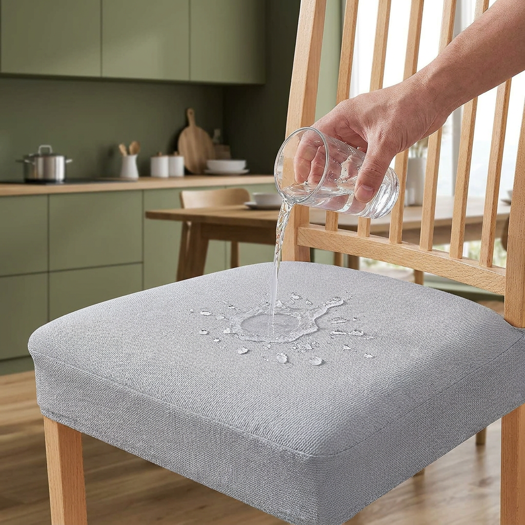 Waterproof Jacquard Chair Cushion Cover – Non-Slip & Easy Care