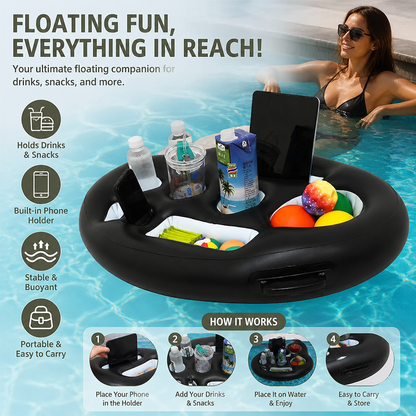 Inflatable Drink Holder – Multifunctional Tray for Drinks & Snacks