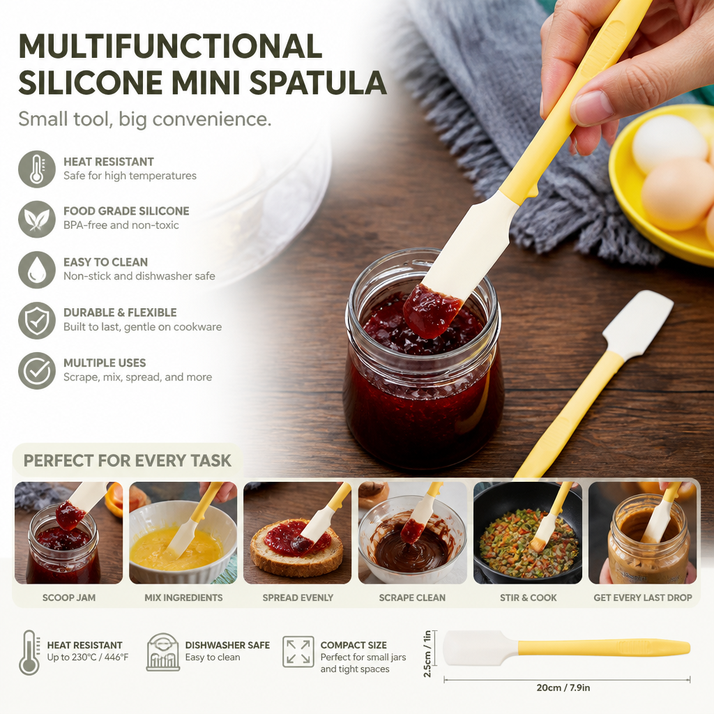 Multifunctional Heat-Resistant Mini Silicone Spatula