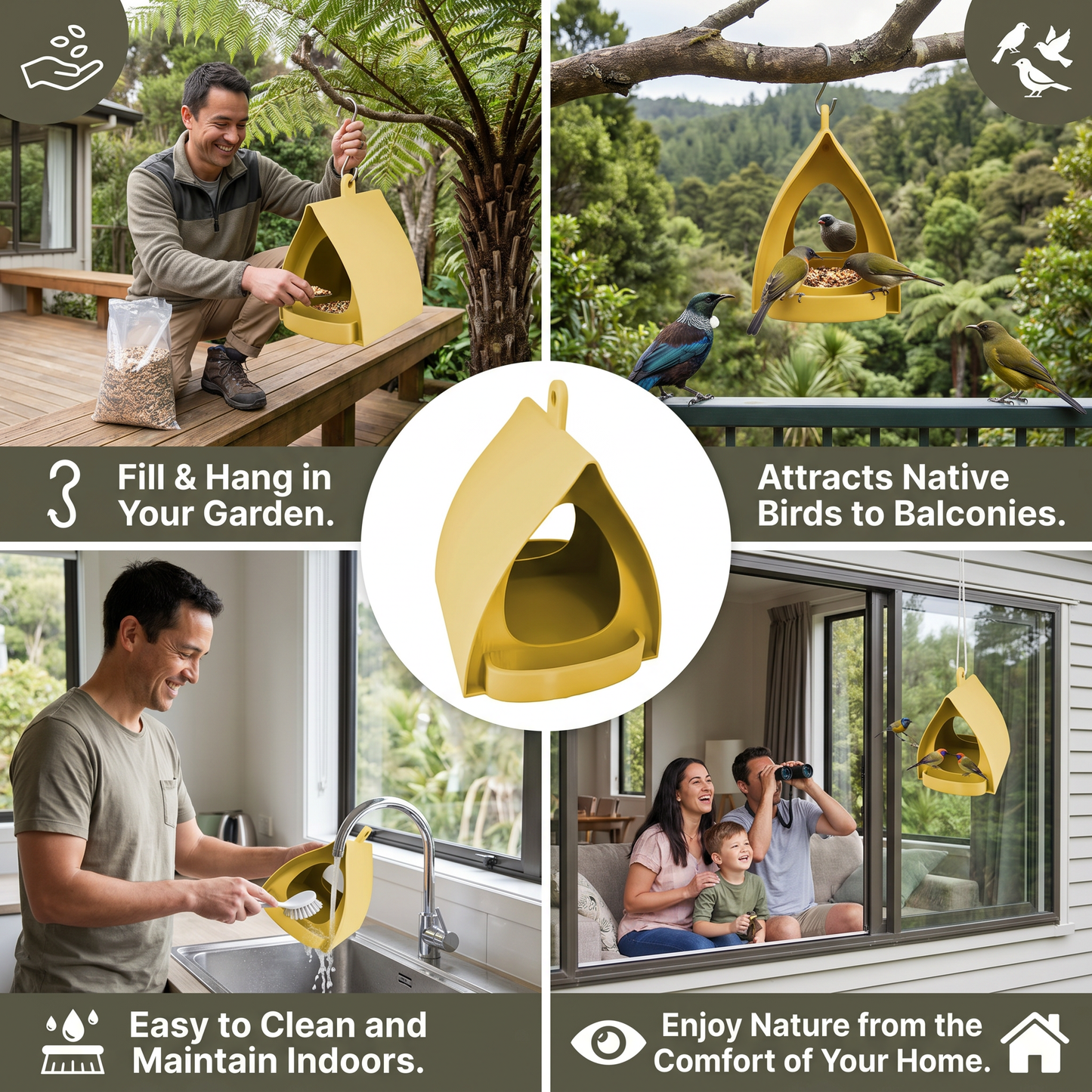 Hanging Bird Feeder – Large Capacity for Garden & Balcony